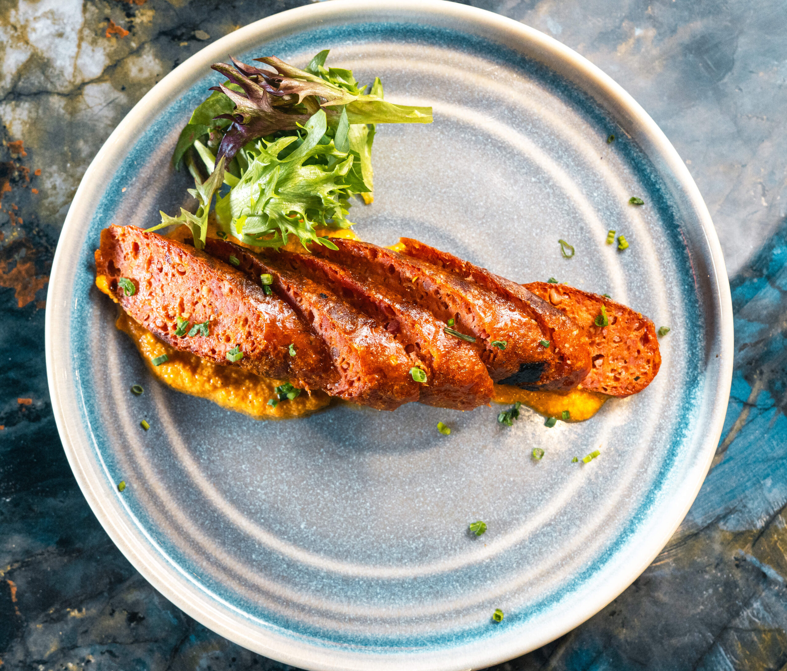 Chorizo with romesco sauce
